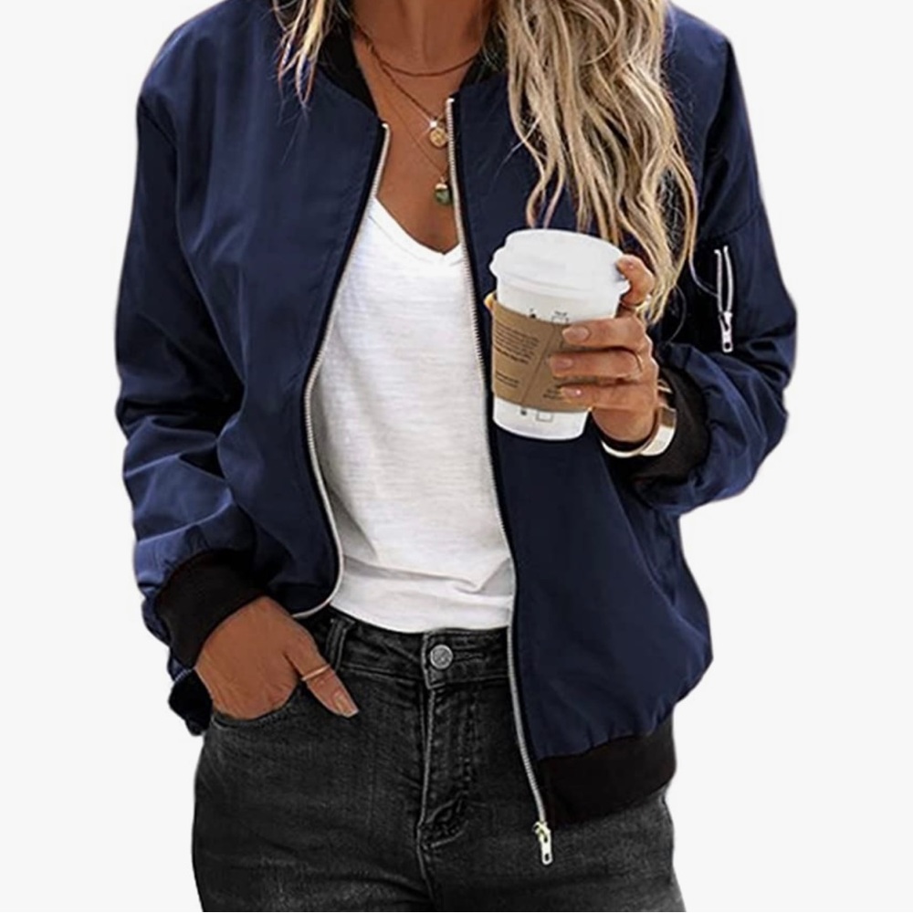 Blue bomber jacket- new